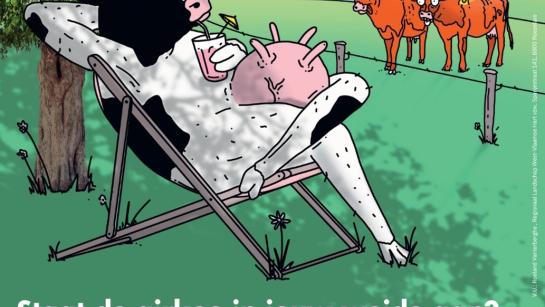 Affiche van Regionale Landschappen bestemd voor landbouwers voor het planten van schaduwbomen in Vlaanderen