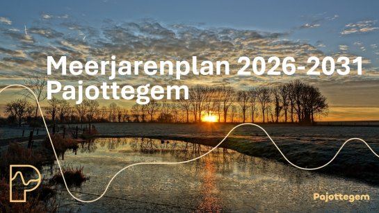 foto bevroren landschap met hartslag en titel Meerjarenplan 2026-2031 Pajottegem