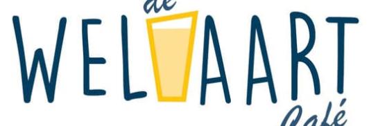 logo café De Welvaart met de V afgebeeld als pintje 