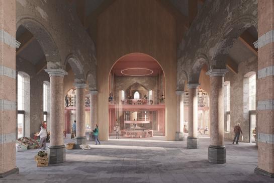 Evenementenhal toekomstbeeld kerk Galmaarden