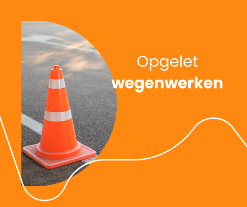 foto met aanduiding van wegenwerken