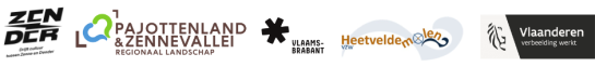 banner met logo's van Zender, Regionaal Landschap Pajottenland & Zennevallei, Vlaams-Brabant, Heetveldemolen en Vlaanderen verbeelding werkt