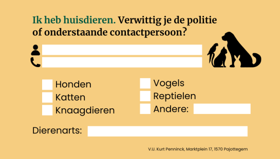 Kaartje met huisdier