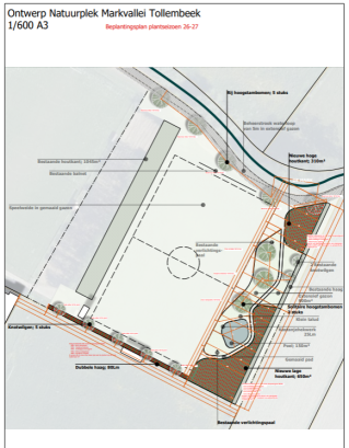 Ontwerp voorstel natuurplek Marvallei Tollembeek